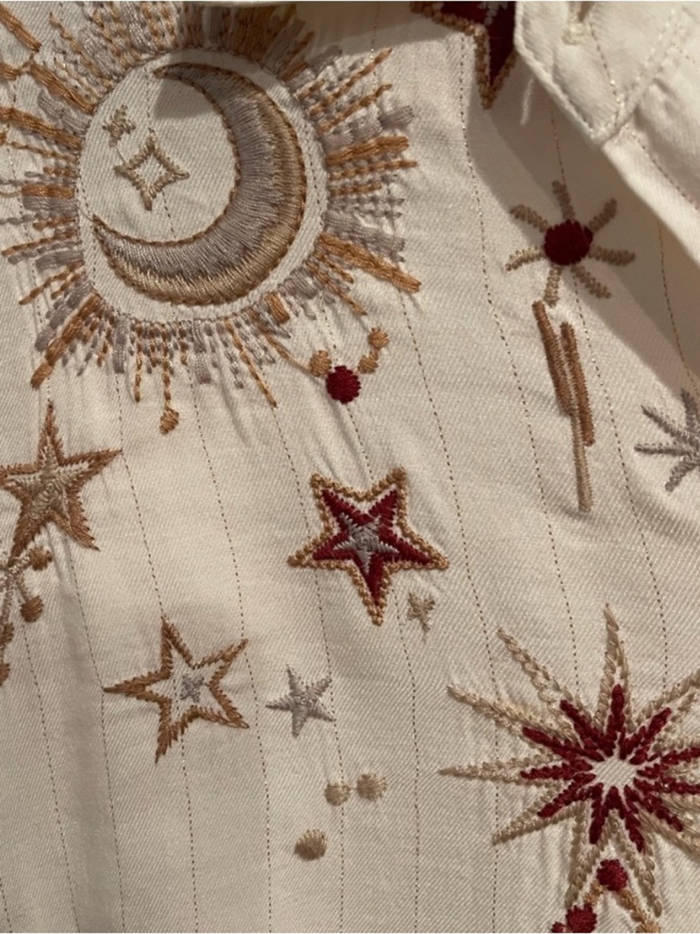 Johnny Was Estrella heavily embroidered constellation blouse NWT RARE - Picture 7 of 11